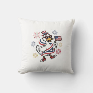 Coussin T-shirt avec dessin de canard patriotique gravure