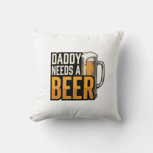 Coussin T-shirt avec gravure vintage Papa a besoin d'une b