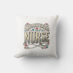 Coussin T-shirt avec typographie florale vintage pour infi