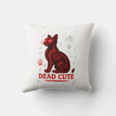Coussin T-shirt chat d'Halloween Dead Cute (Verso)