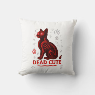 Coussin T-shirt chat d'Halloween Dead Cute