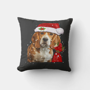 Coussin T Shirt de Noël de chien Beagle Chien de Noël Esse