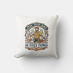 Coussin T-shirt de réparation de la fête des pères Demande