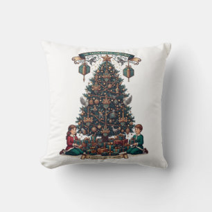 Coussin T-shirt des Douze Jours de Noël, Arbre de Cadeaux 