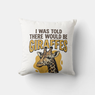 Coussin T-shirt design de girafe drôle gravure vintage_1