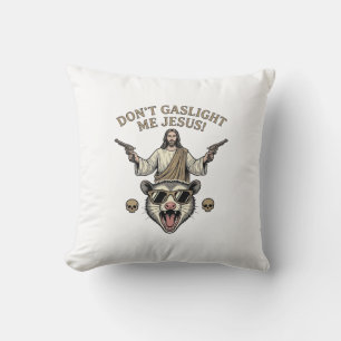Coussin T-shirt design de gravure vintage Jésus Possum drô