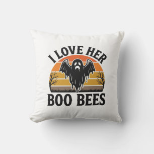 Coussin T-shirt drôle de Halloween vintage pun abeille fan