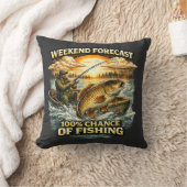 Coussin T-shirt drôle de pêche – Prévisions de week-end 10 (Couverture)