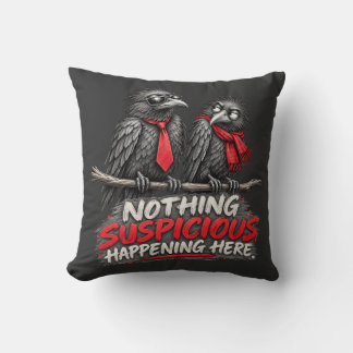 Coussin T-shirt drôle Deux Corbeaux Rien à Voir Ici
