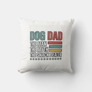 Coussin T-shirt empreinte de patte vintage Dog Dad The Sna
