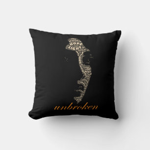 Coussin T-Shirt en mot d'art inspirant pour femme incassab