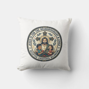 Coussin T-Shirt Encouragement Neurodivergent Jésus Inspira