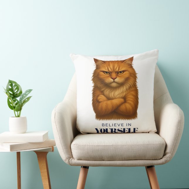 Coussin T-shirt Feline Confidence (Chaise)