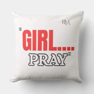Coussin T-shirt Girl Pray Chemise chrétienne basée sur l