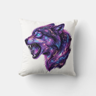 Coussin T-Shirt Graphique Loup Hurleur Galaxie Cosmique Cé