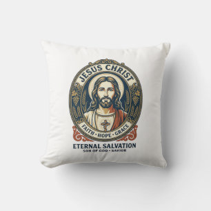 Coussin T-shirt graphique pour hommes Jésus Barber Christi