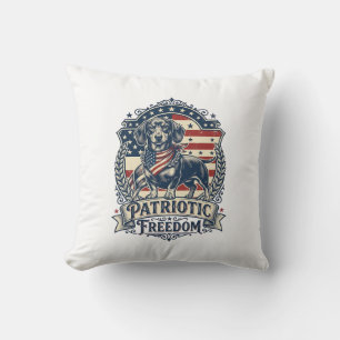 Coussin T-shirt graphique vectoriel de teckel patriotique_