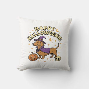 Coussin T-shirt Happy Halloweenie Chien Sorcière Dachshund