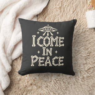 Coussin T-Shirt 'Je viens en paix - Os de l'espace UFO'