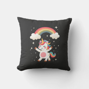 Coussin T Shirt Licorne Dabant - Danse Drôle de Dab Arc-en