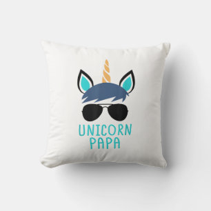 Coussin T-shirt Licorne Papa Cadeau Drôle de Fête des Père