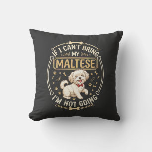 Coussin T-shirt Maltese n'allant pas Chien nœud papillon r