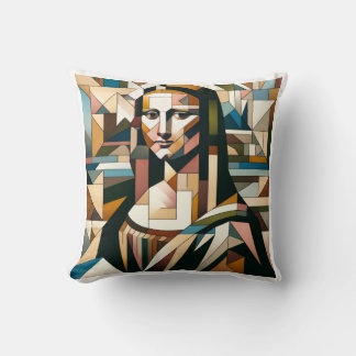 Coussin T-shirt moderne de Mona Lisa dans le style du vitr