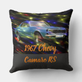 Coussin T-shirt noir pour homme Chevy Camaro RS 1967 (Verso)