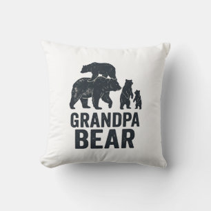 Coussin T-shirt ours ours papy vintage gravure famille our