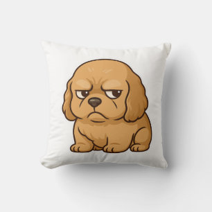 Coussin T-shirt personnalisé cadeau drôle chien grincheux
