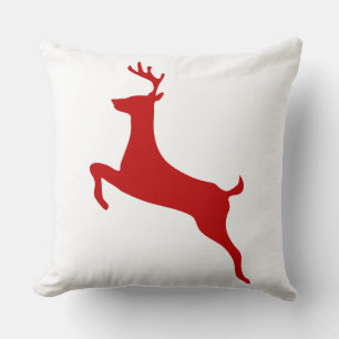Coussin T-shirt Reindeer Jump Noël Silhouette rouge