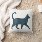 Coussin T-Shirt Rétro Drôle Patch en Denim Animal Chat (Couverture)