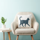 Coussin T-Shirt Rétro Drôle Patch en Denim Animal Chat (Chaise)