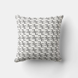 Coussin T-Shirt Symétrique Monogramme E, Géométrique Minim