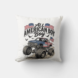 Coussin T-Shirt Tout Garçon Américain Camion Monstre Patri