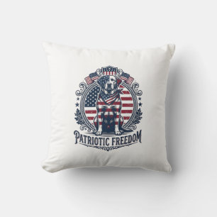 Coussin T-shirt vectoriel graphique du labrador patriotiqu