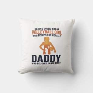 Coussin T-shirt vintage avec gravure Papa Fille de Volleyb