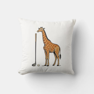 Coussin T-Shirt Vintage Gravure Girafe Golf Vector Desi