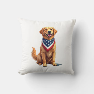 Coussin T-shirt vintage patriotique du 4 juillet pour Gold