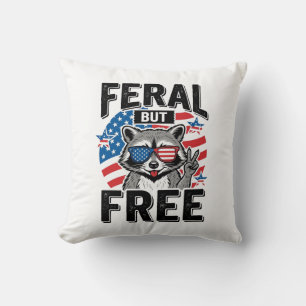 Coussin T-shirt vintage Raton laveur patriotique sauvage m