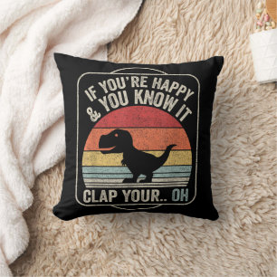 Coussin T-Shirt Vintage Rétro Si Vous Êtes Heureux et Vous