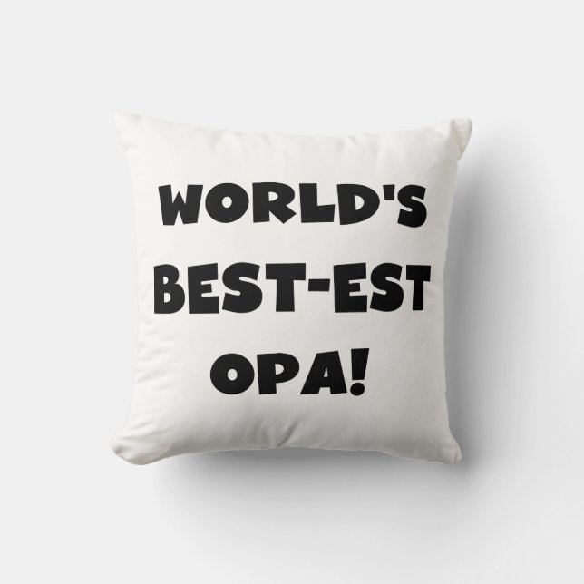 Coussin T-shirts et cadeaux du meilleur opa Black Text au  (Recto)