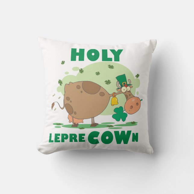 Coussin T-shirts et cadeaux HOLY LepreCOWn (Recto)
