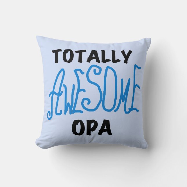 Coussin T-shirts et cadeaux Opa bleu absolument géniaux (Recto)