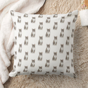 Coussin Tabby Cat (Gris)