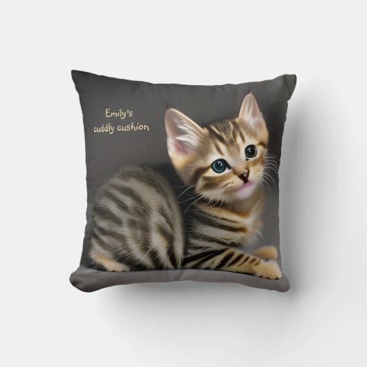 Coussin Tabby chatte moelleux chatte bébé (Recto)
