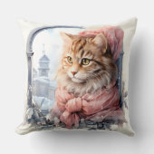 Coussin Tabby Kitten Vêtements Frilly Rose (Recto)