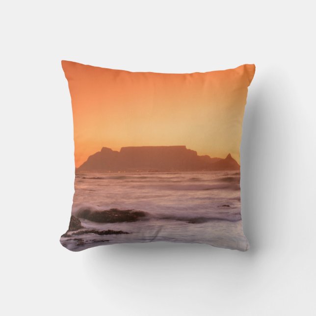 Coussin Table Mountain au coucher du soleil, Bloubergstran (Recto)