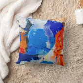 Coussin Tableau Abstrait bleu et orange 2 (Couverture)