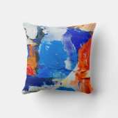 Coussin Tableau Abstrait bleu et orange 2 (Verso)